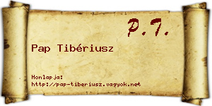 Pap Tibériusz névjegykártya